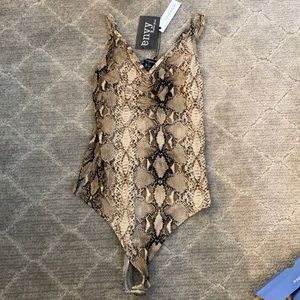 Snakeskin print bodysuit